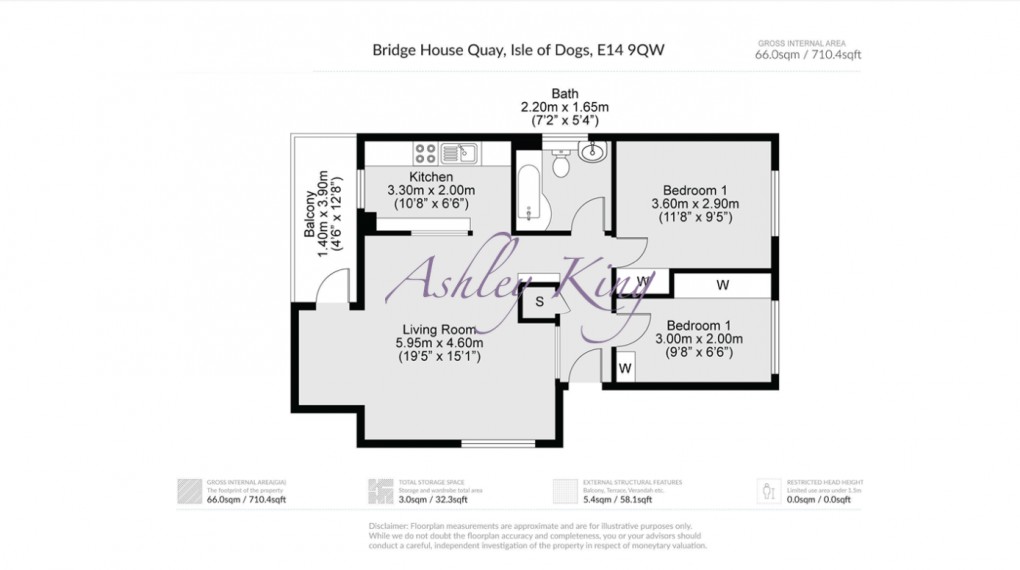 Floorplan for Bridge House Quay, London, E14 9QW