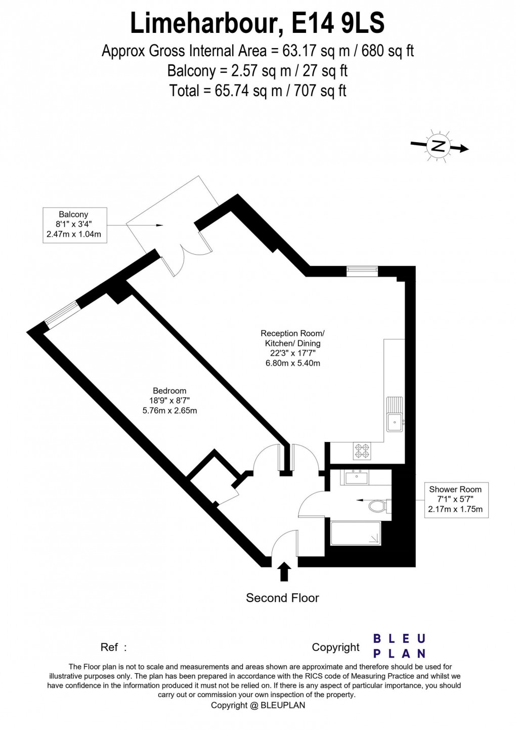 Floorplan for Limeharbour, London, E14 9LS