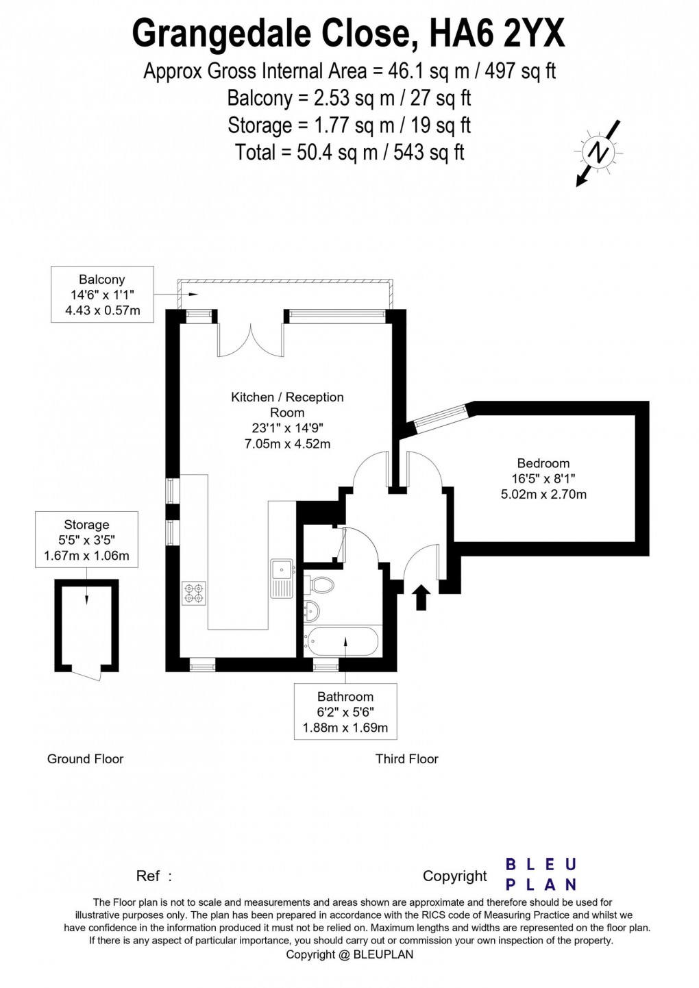 Floorplan for Grangedale Close, Northwood, HA6 2YX