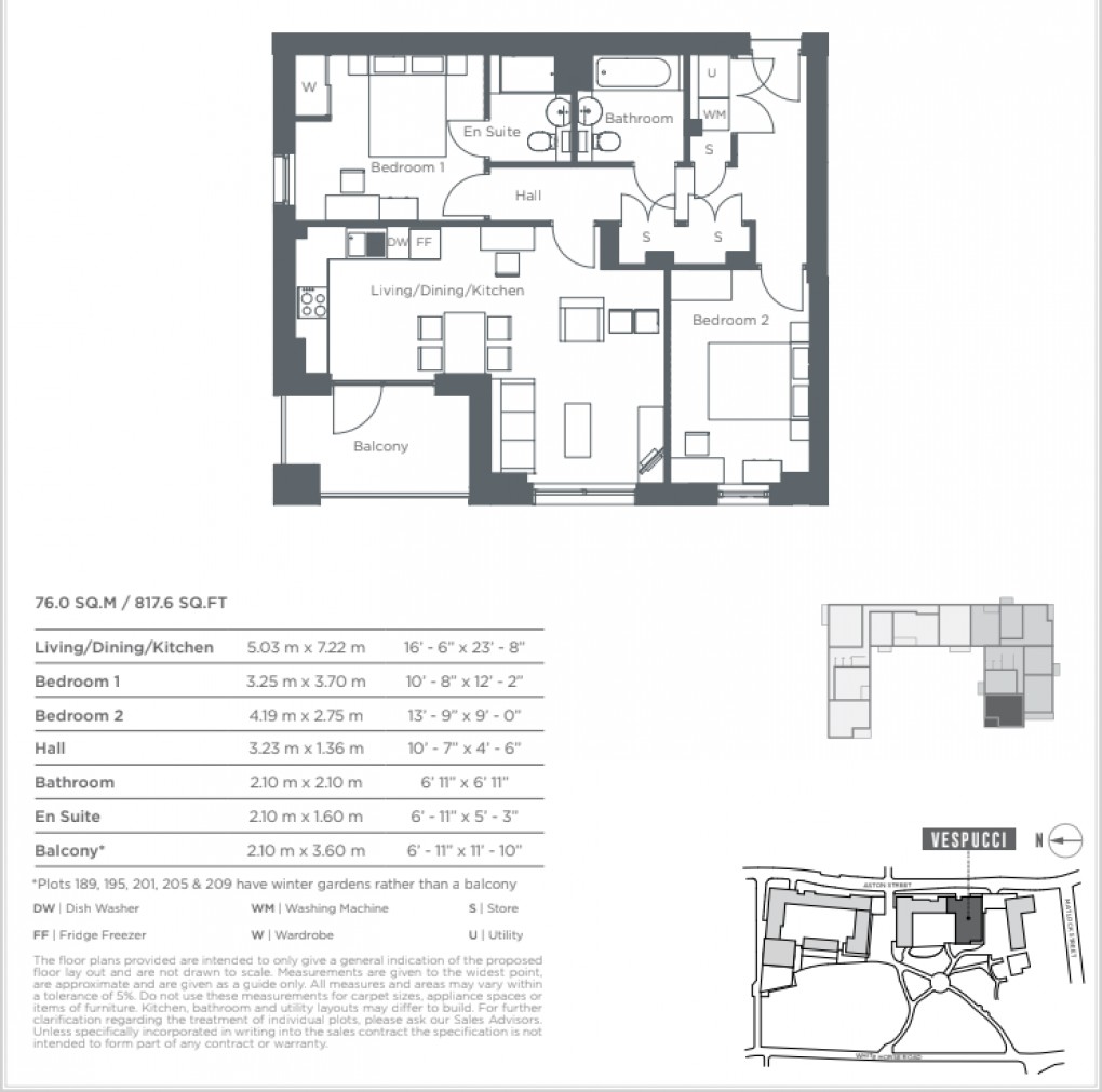 Floorplan for Vespucci Court, Aston Street, London, E14 7UP