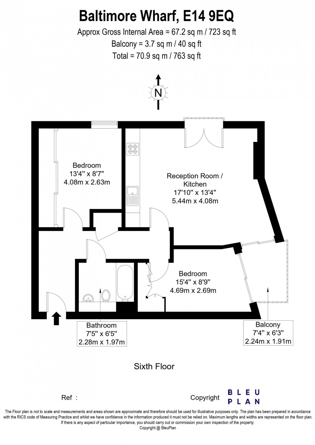 Floorplan for Baltimore Wharf, London, E14 9EQ