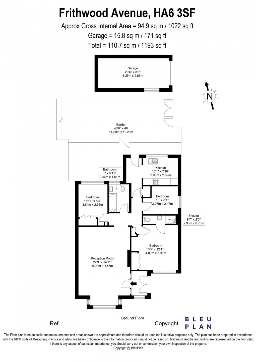 Floorplan for Frithwood Avenue, Northwood, HA6