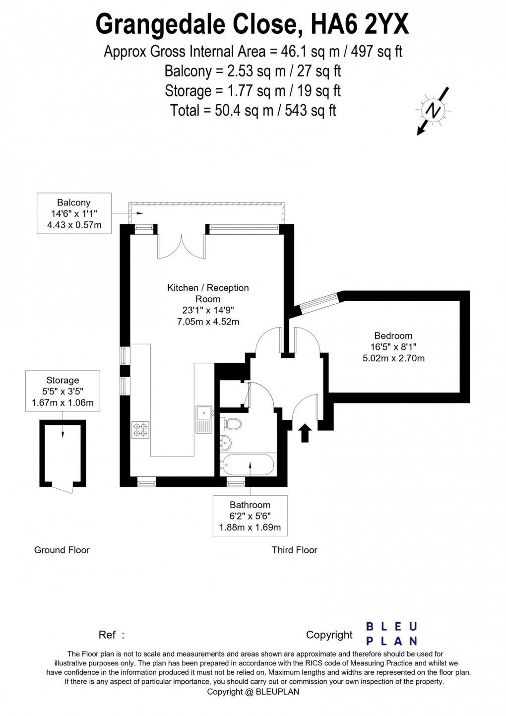 Floorplan for Grangedale Close, Northwood, HA6 2YX