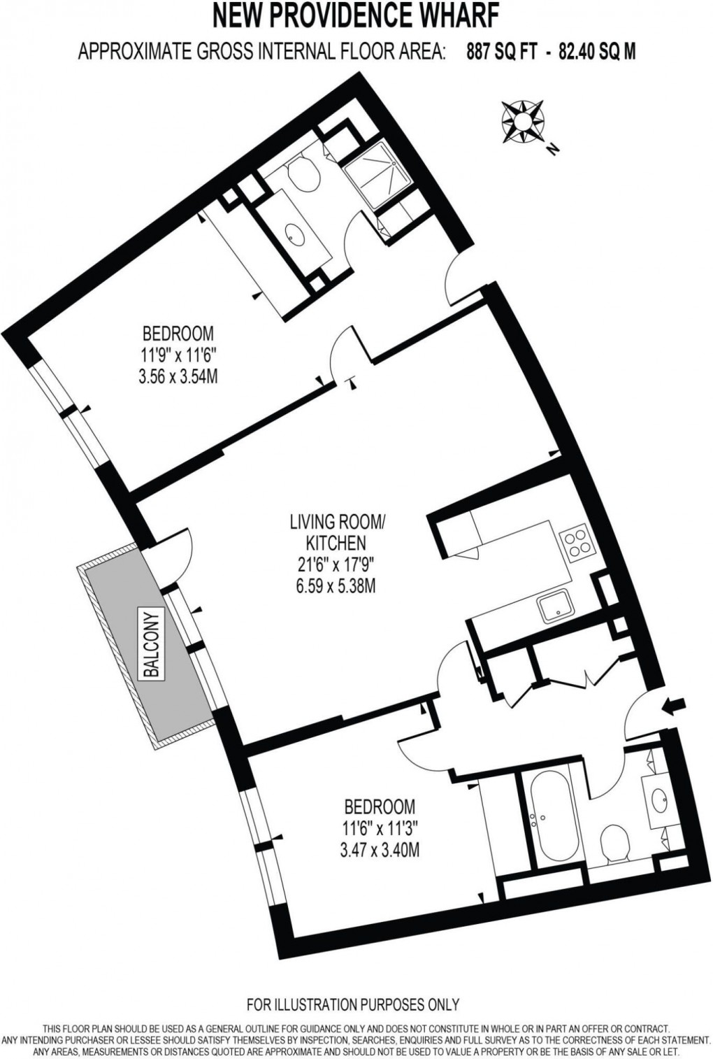 Floorplan for New Providence Wharf, London, E14 9PW