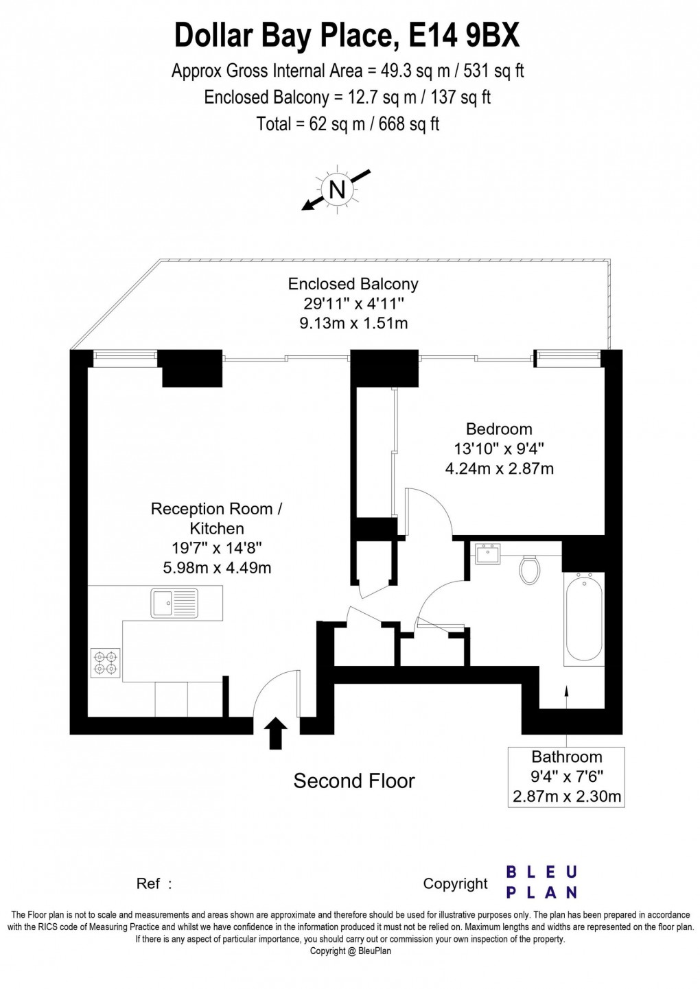 Floorplan for Dollar Bay Place, London, E14 9BX