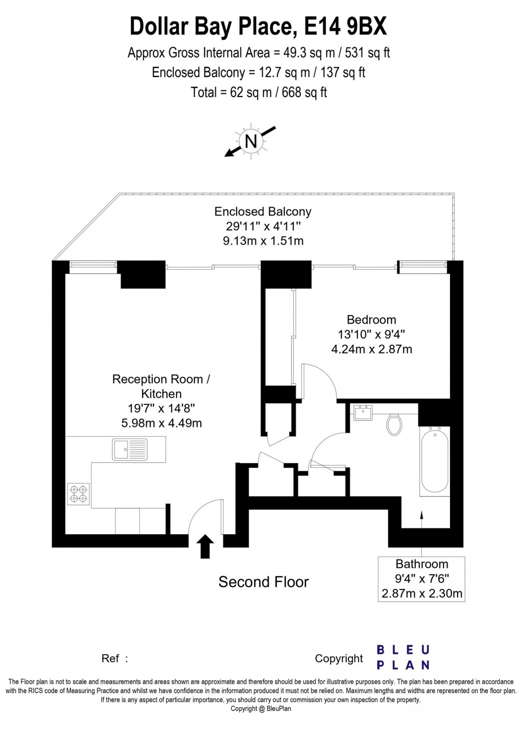Floorplan for Dollar Bay Place, London, E14 9BX