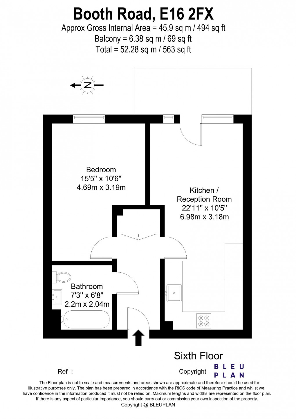 Floorplan for Parkside Court Booth Road, London, E16 2FX
