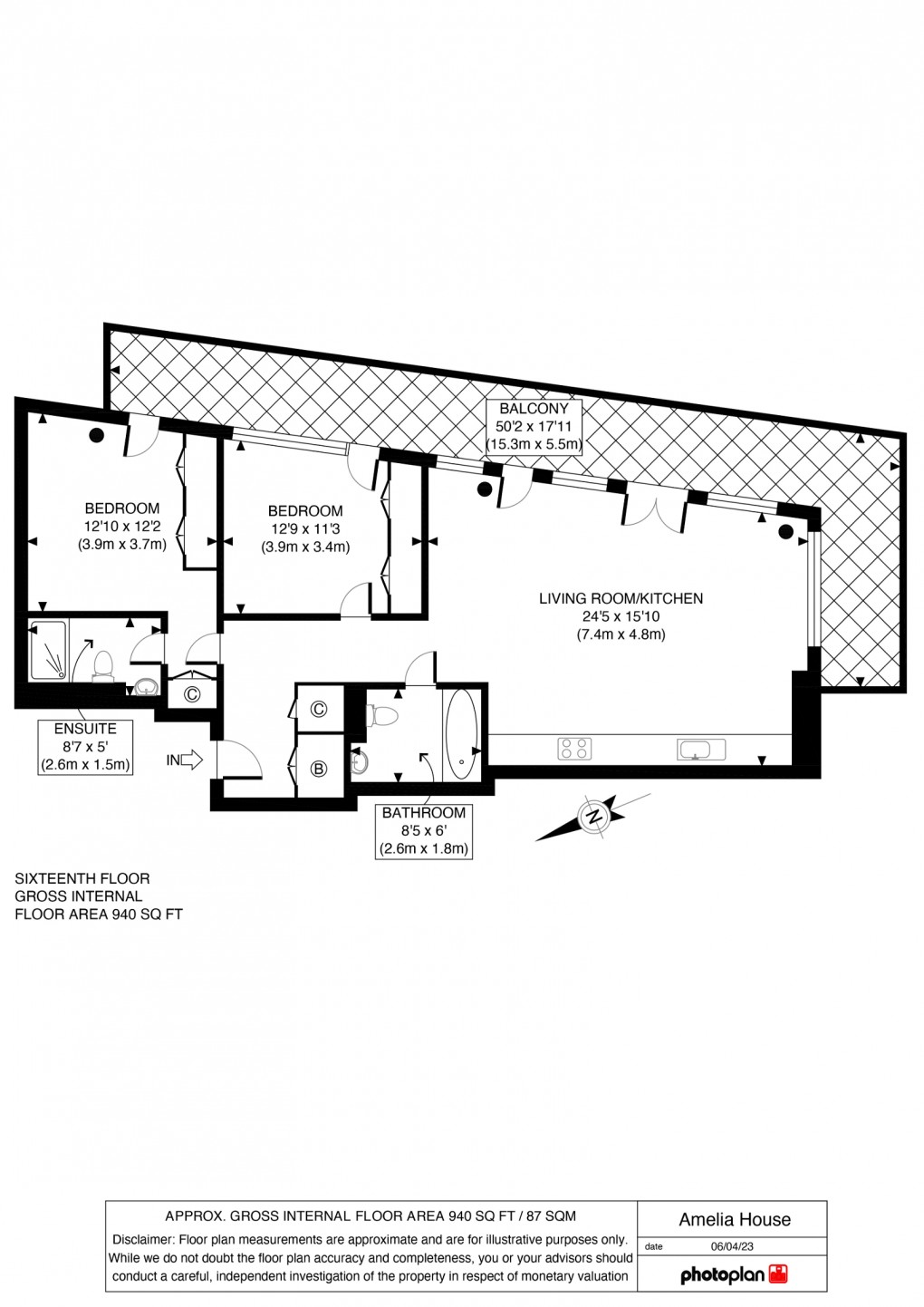 Floorplan for Amelia House, London City Island
