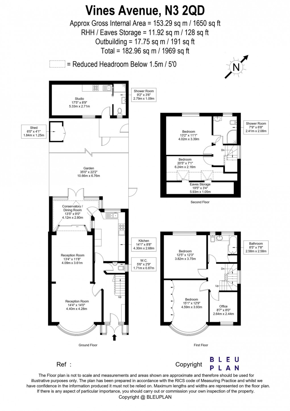 Floorplan for Vines Avenue, London, N3 2QD