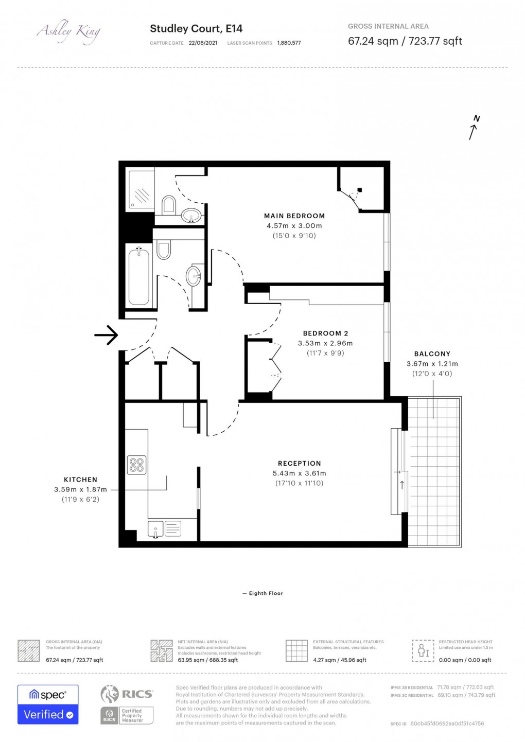 Floorplan for Prime Meridian Walk, London, E14 2DA