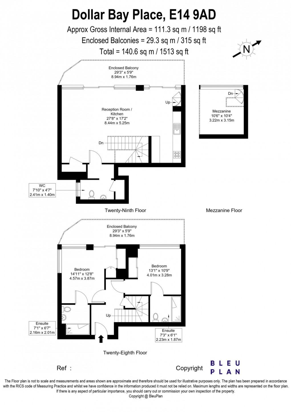 Floorplan for Dollar Bay, London, E14 9AD