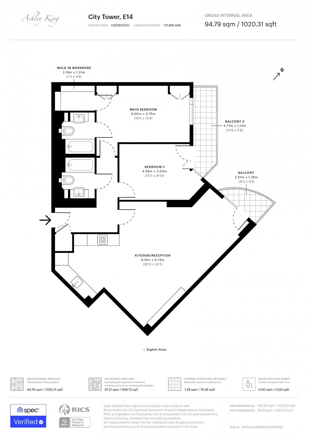 Floorplan for City Tower, Limeharbour, London, E14 9LS
